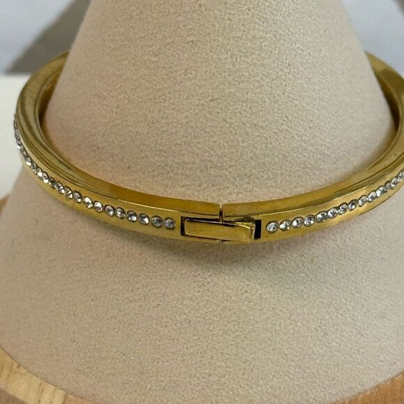 Kate Spade Gold & Crystal Hinged Bracelet - Picture 2 of 5